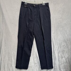 Duck Head Pants Mens 32x30 Blue 100% Cotton Pleated Chino Relaxed Fit Casual